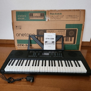 箱付き！ ONETONE 電子キーボード 54鍵盤 OTK-54N 黒(キーボード/シンセサイザー)