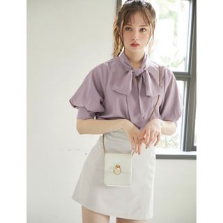 グレイル(GRL)のGRL グレイル ロング カフス リボンタイブラウス[k8762w]  (シャツ/ブラウス(半袖/袖なし))