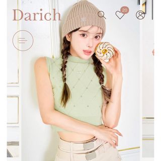 ダーリッチ(Darich)のdarich ストーンダイヤニットトップス(カットソー(半袖/袖なし))