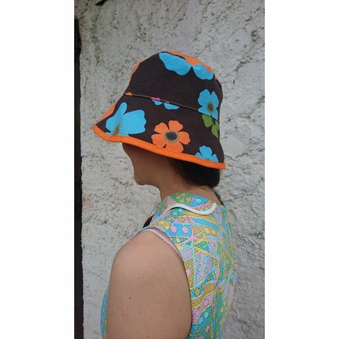 花柄 帽子 レトロ チューリップハット レディースの帽子(ハット)の商品写真