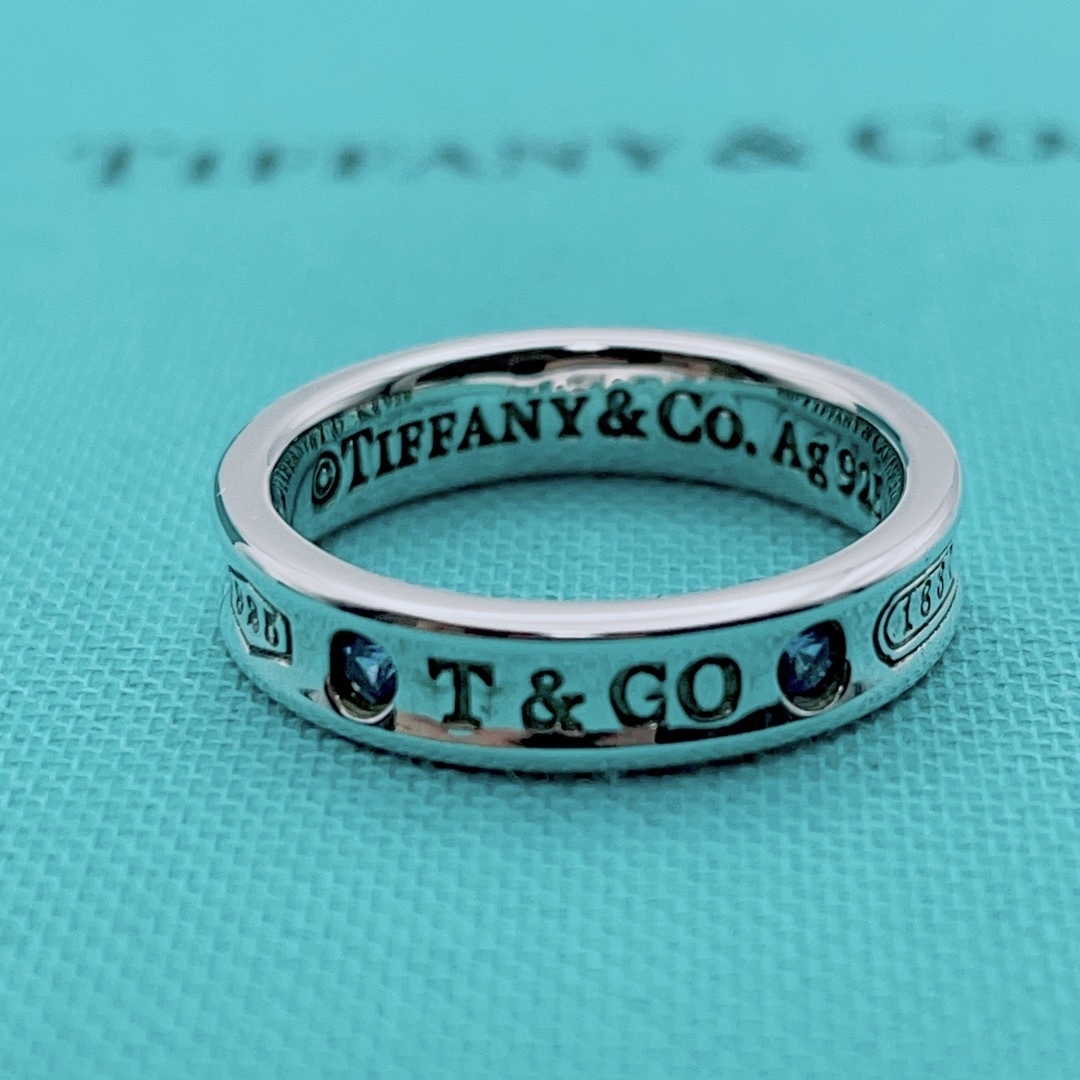 極美品】Tiffany & Co. ナローリング モンタナサファイア 約7号