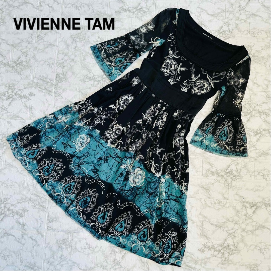 VIVIENNE TAM(ヴィヴィアンタム)のドリーム様専用　ヴィヴィアンタム　ワンピース　花柄　ペイズリー　 レディースのワンピース(ひざ丈ワンピース)の商品写真