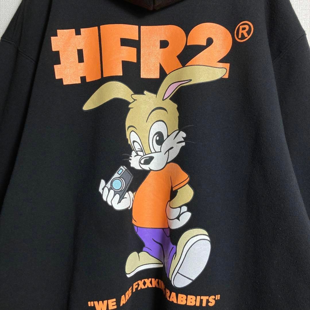 FR2 - 【美品】FR2 バックプリント 兎 パーカー 人気Lサイズ ゆるだぼ