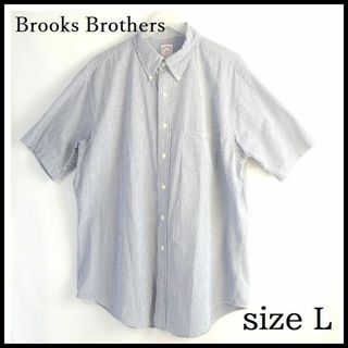 ブルックスブラザース(Brooks Brothers)のブルックスブラザーズ メンズ半袖シャツ ストライプシャツ Lサイズ(シャツ)