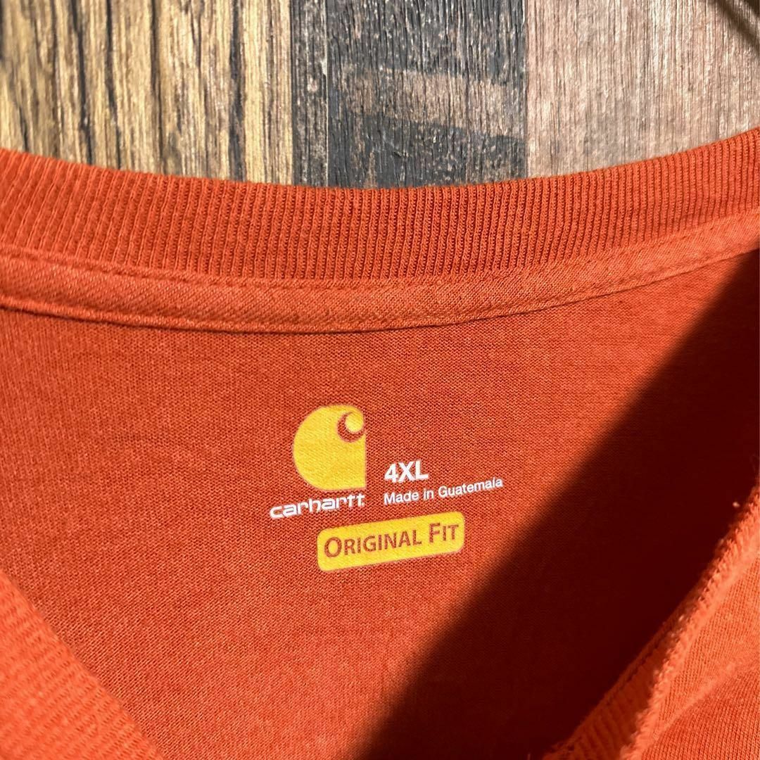 carhartt(カーハート)のカーハート ヘンリーネック 長袖 Tシャツ ロンティー 4XL USA古着 ロゴ メンズのトップス(Tシャツ/カットソー(半袖/袖なし))の商品写真