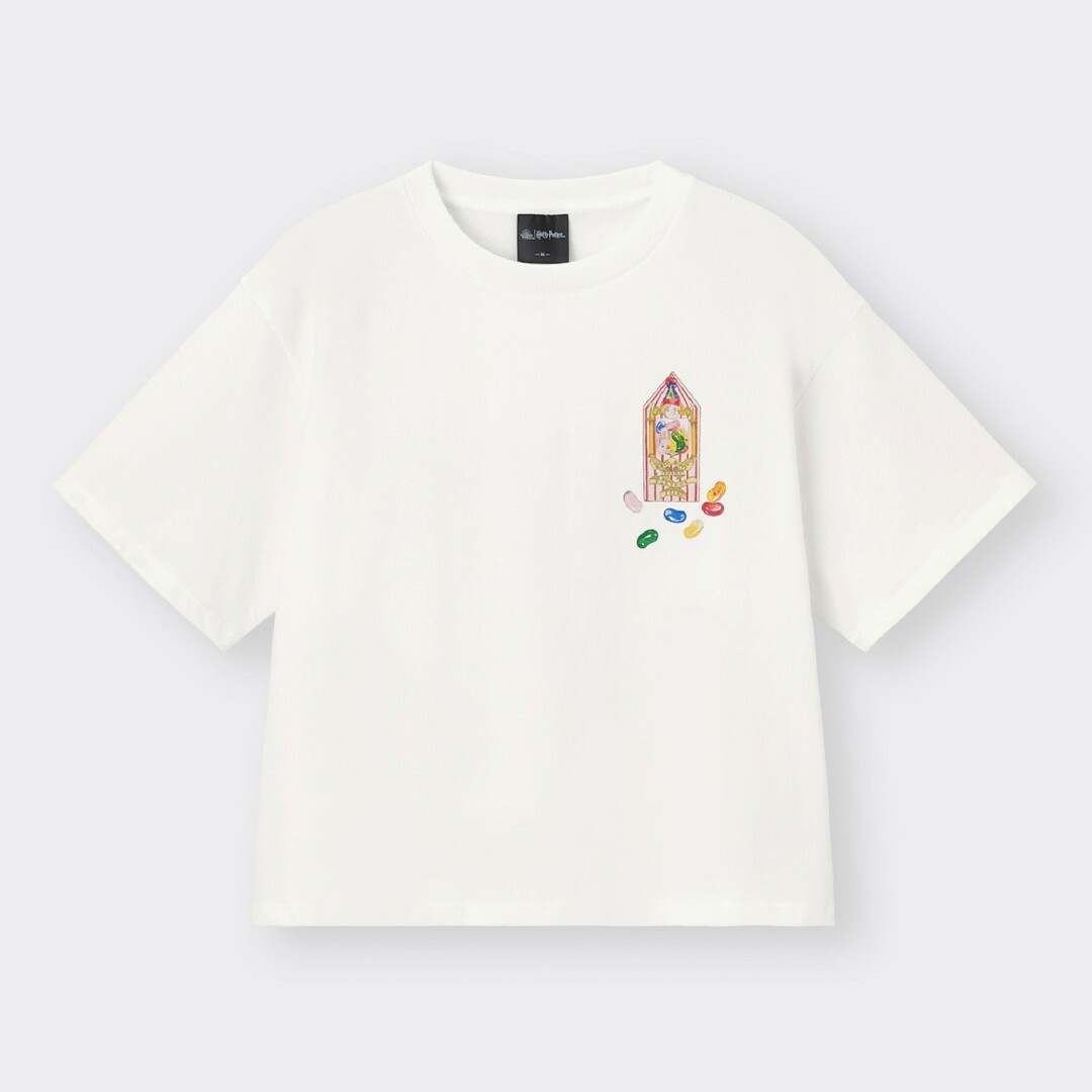 GU(ジーユー)の新品未使用　ハリーポッター　グラフィックＴシャツ ＧＵ  ホワイト　Ｓサイズ レディースのトップス(Tシャツ(半袖/袖なし))の商品写真