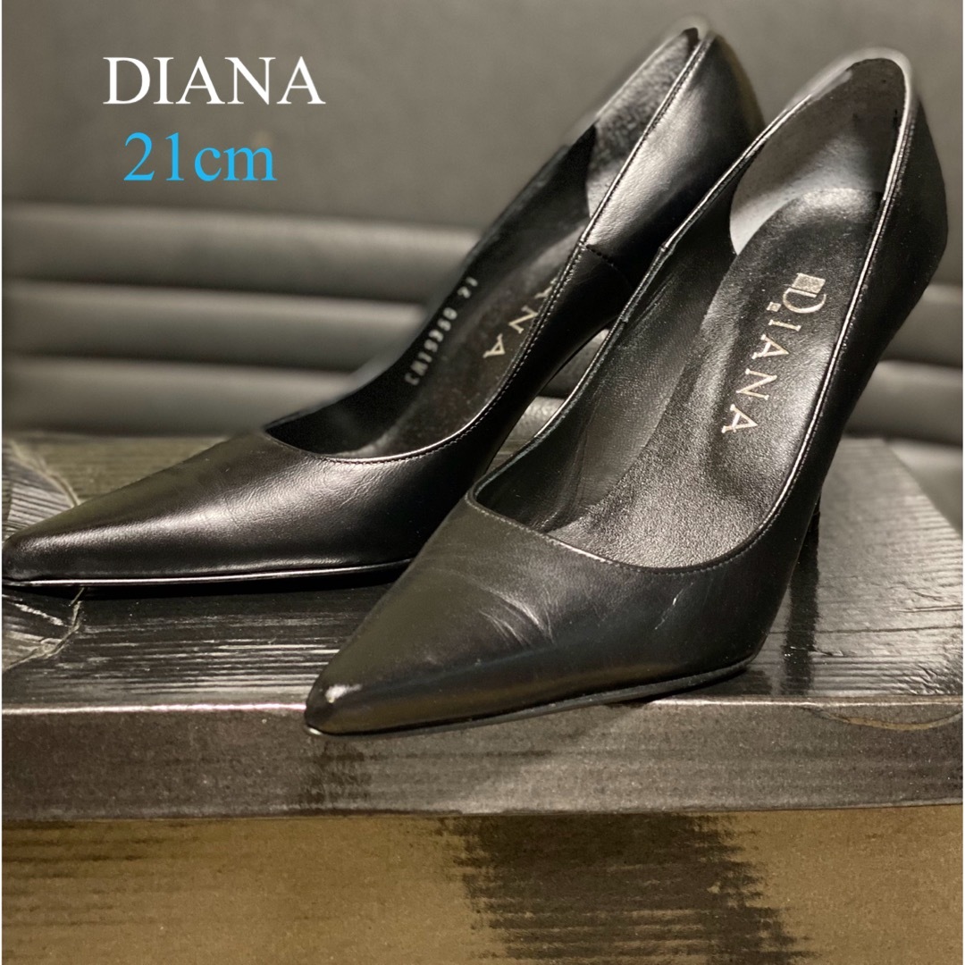未使用】ダイアナ DIANA レザー パンプス 黒 ヒール 23.5 未使用】ダイアナ DIANA レザー パンプス 黒 ヒール 23.5