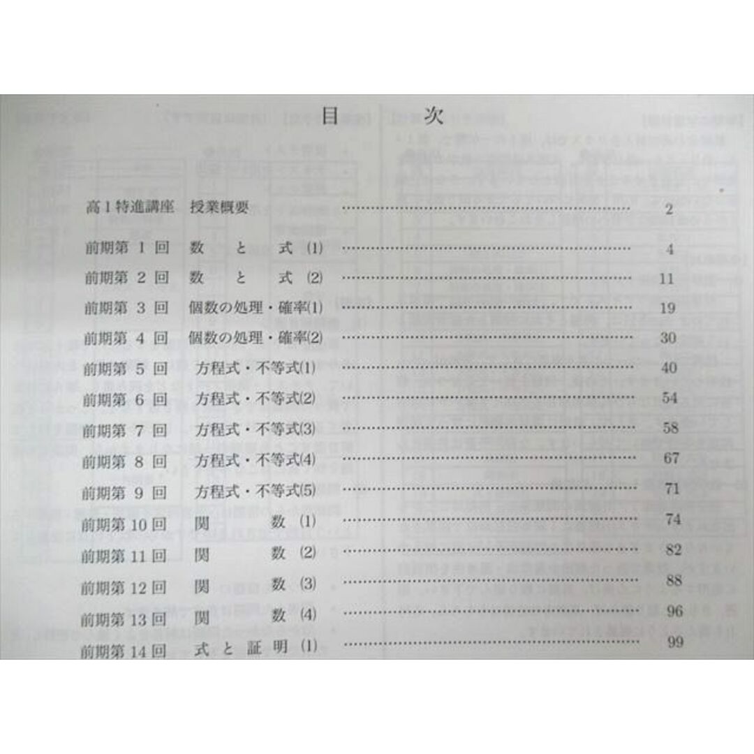 UO10-069 鉄緑会 高1数学 数学特進講座I/II 第2部/問題集 テキスト 状態良い 2020 計2冊 22S0D