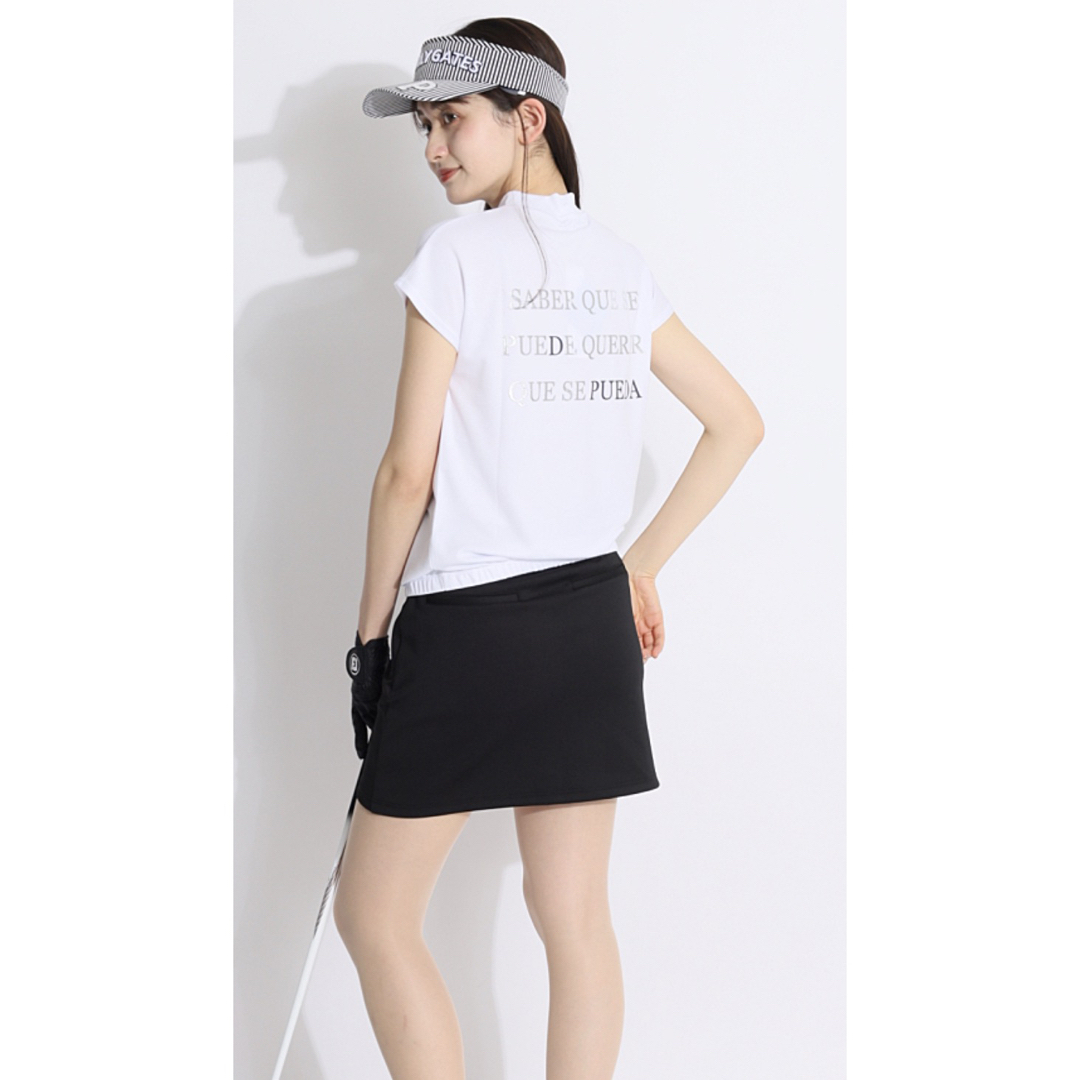 デルソルゴルフ(DELSOL)白　フレンチスリーブカットソー(完売品) レディースのトップス(Tシャツ(半袖/袖なし))の商品写真