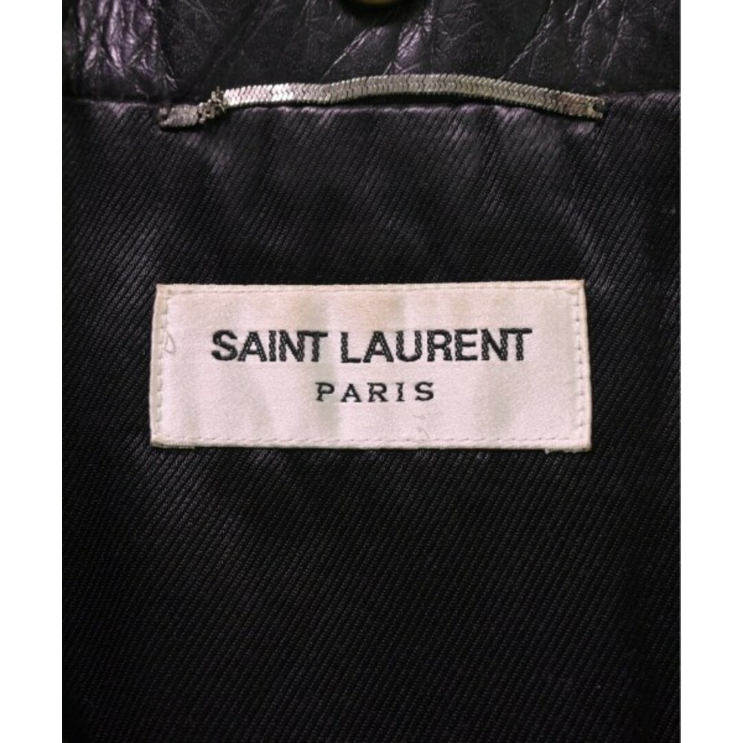 SAINT LAURENT PARIS ライダース 46(M位) 黒 【古着】【中古】 メンズのジャケット/アウター(ライダースジャケット)の商品写真