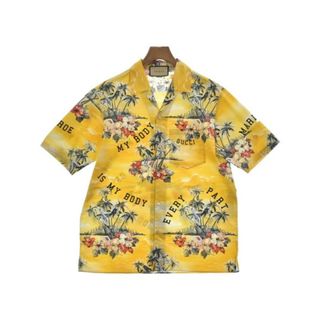 グッチ(Gucci)のGUCCI グッチ カジュアルシャツ 48(L位) 黄xグレーx赤等(総柄) 【古着】【中古】(シャツ)