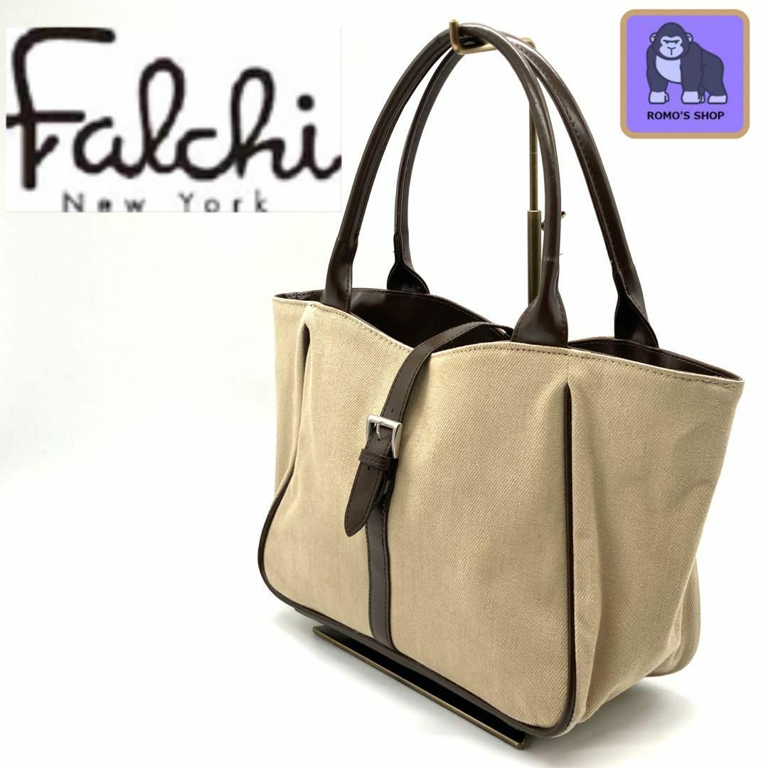 falchi New York(ファルチニューヨーク)の【Falchi NEW YORK】キャンバス地×レザートートバッグ レディースのバッグ(ハンドバッグ)の商品写真