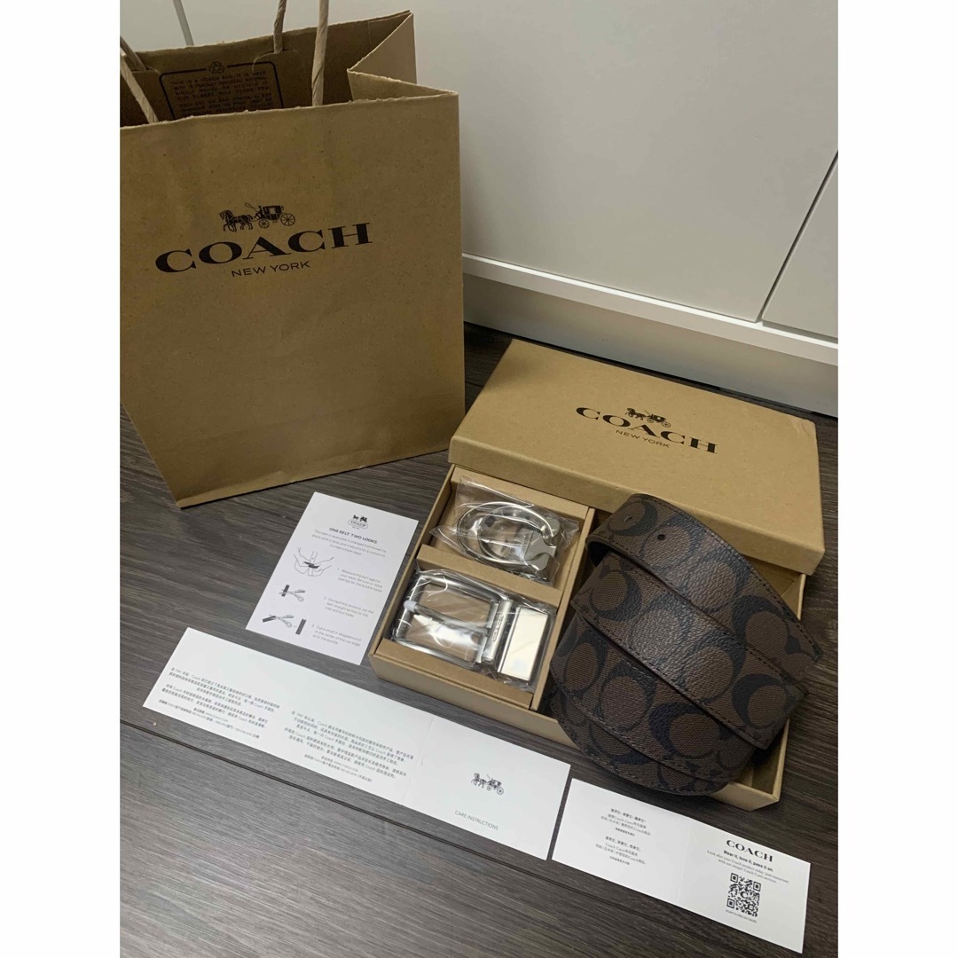 新品未使用 ショッパー付 コーチ coach ベルト リバーシブル プレゼントに