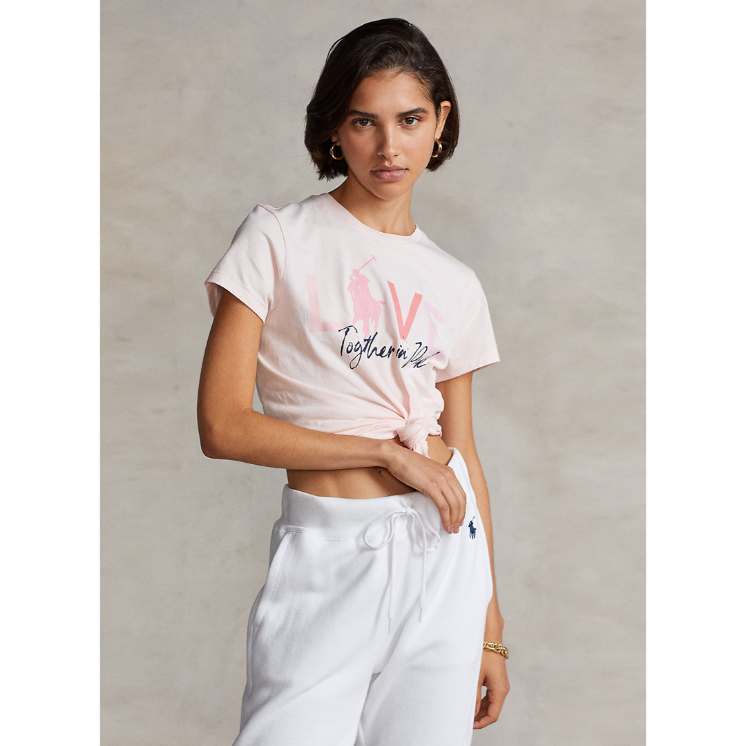 POLO RALPH LAUREN(ポロラルフローレン)のポロラルフローレン Pink Pony コットン クルーネック Tシャツ レディースのトップス(Tシャツ(半袖/袖なし))の商品写真