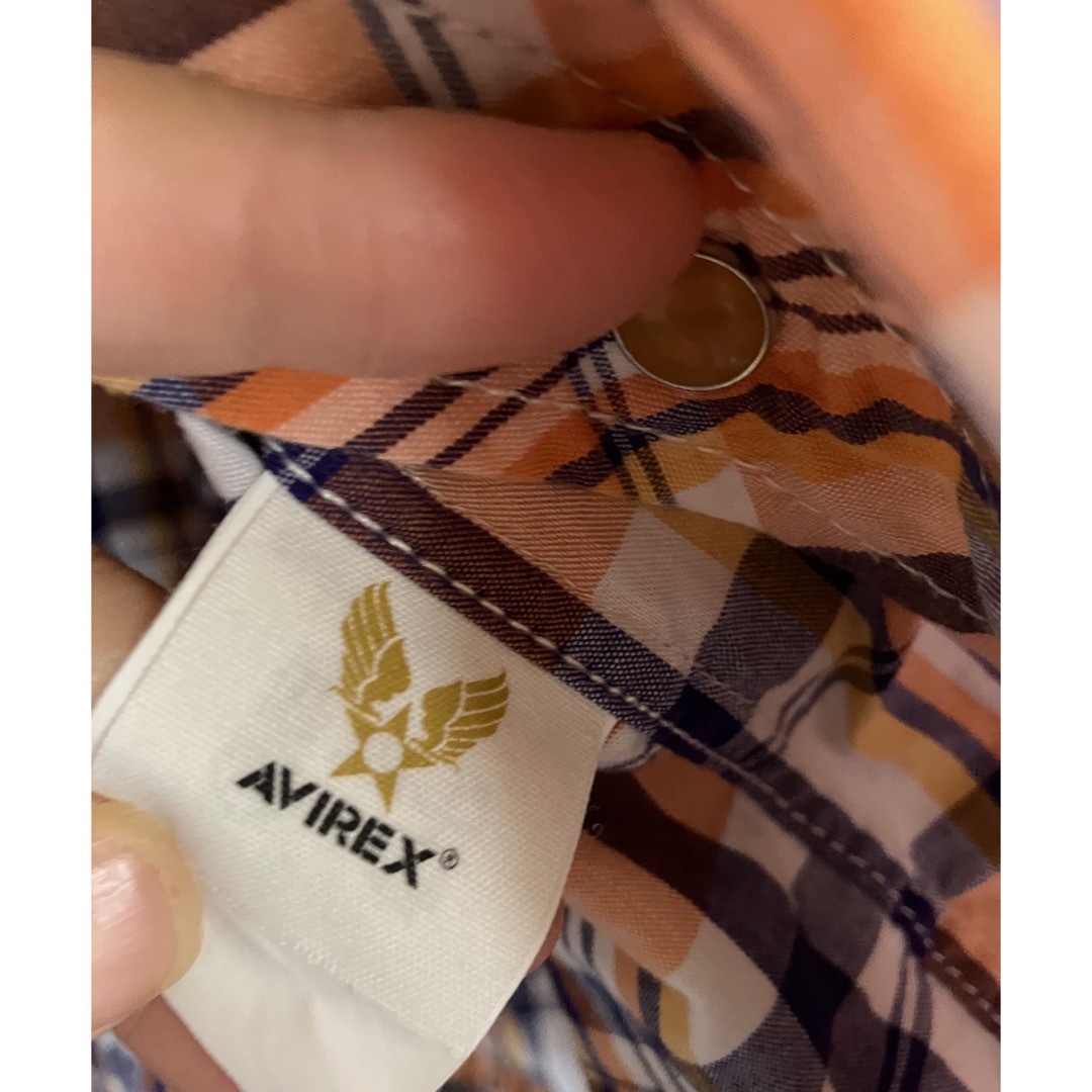 AVIREX(アヴィレックス)のお値下げ✨メンズ✨アヴィレックス🌟チェックシャツ⭐️オレンジ🌟M メンズのトップス(シャツ)の商品写真