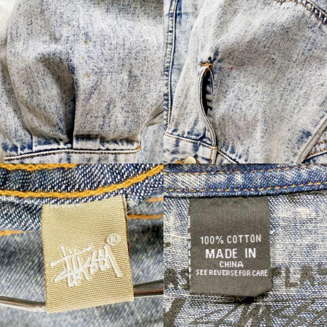 【希少】stussy tribe デニムジャケット プリント M レディース