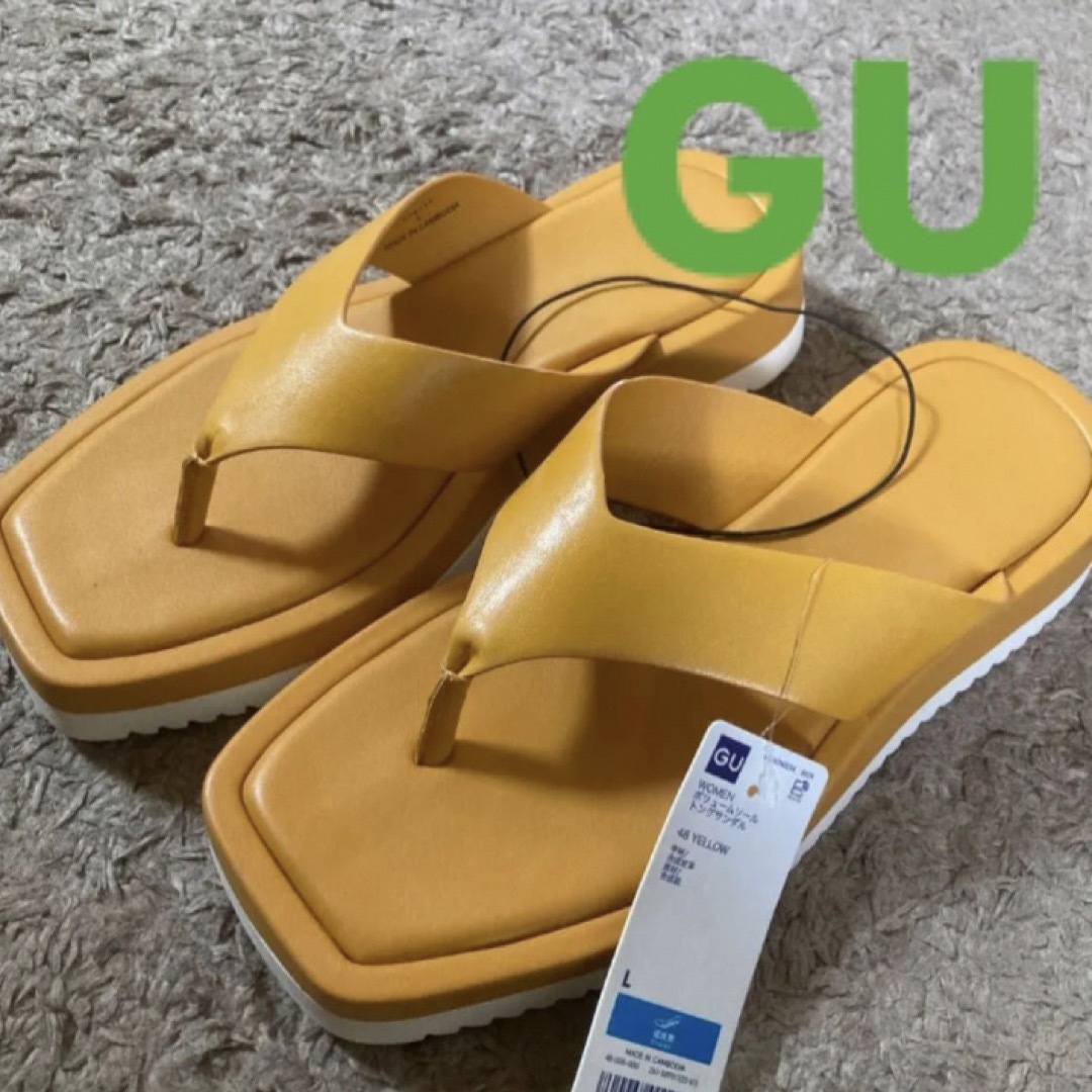 GU(ジーユー)のお値下げ　新品　ジーユー　サンダル　ボリュームソールトングサンダル　L レディースの靴/シューズ(サンダル)の商品写真