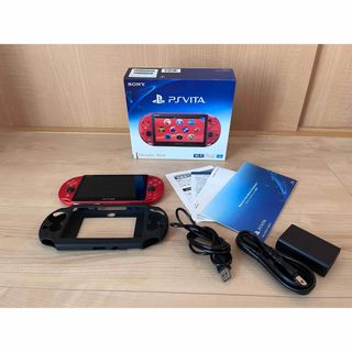 ソニー(SONY)の【美品・付属品有】PlayStationVita（PCH-2000） 赤　レッド(携帯用ゲーム機本体)