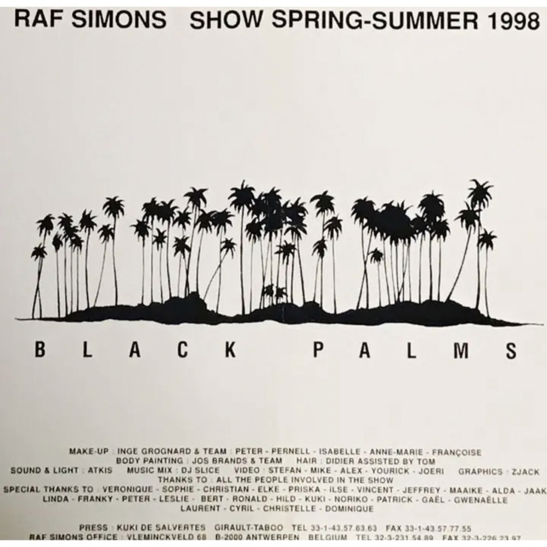 RAF SIMONS(ラフシモンズ)のRaf Simons 98SS BLACK PALMS Invitation エンタメ/ホビーのコレクション(印刷物)の商品写真