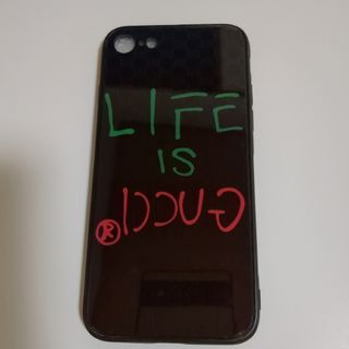 アイフォーン(iPhone)のLIFE IS GUCCI iPhoneSEスマホケース　値下げ(モバイルケース/カバー)
