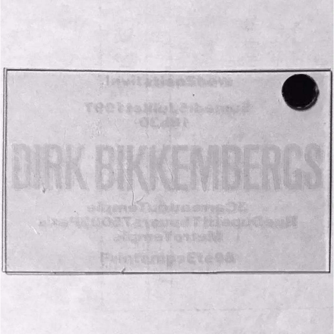 DIRK BIKKEMBERGS(ダークビッケンバーグ)のDIRK BIKKEMBERGS Collection Invitation エンタメ/ホビーのコレクション(印刷物)の商品写真