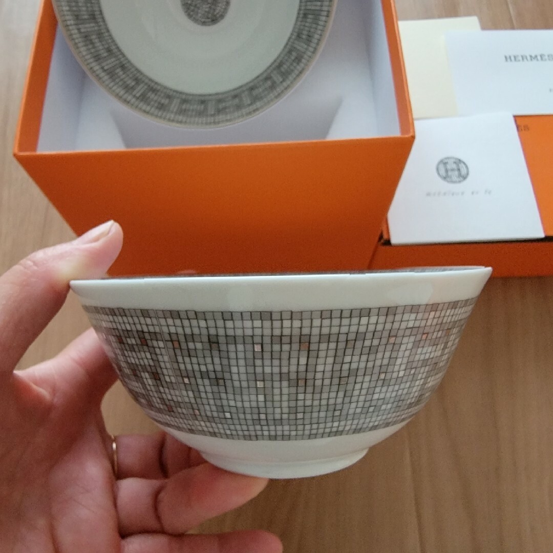 エルメス HERMES ライスボウル モザイク 24〉ヴァンキャトル プラチナ-