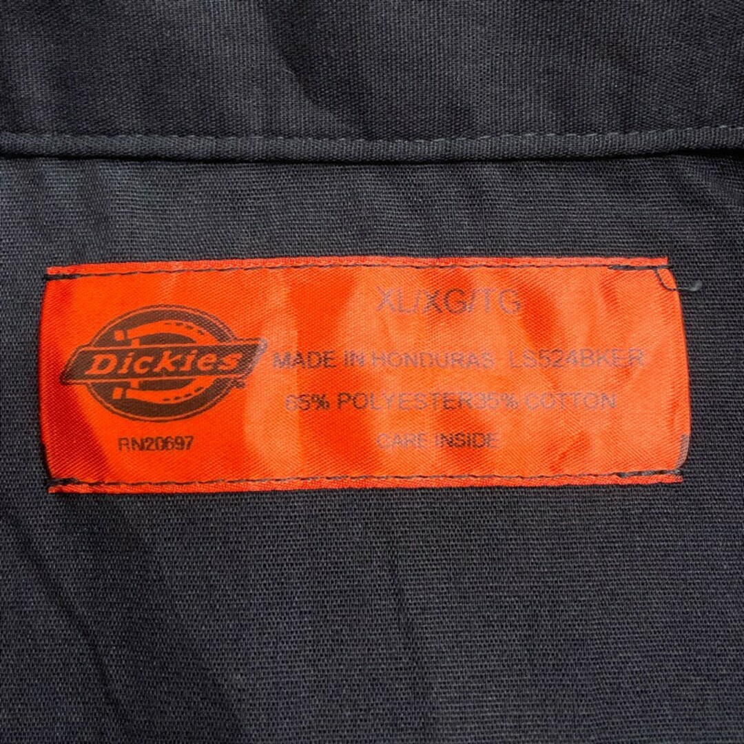 Dickies(ディッキーズ)のUS古着 ディッキーズ Dickies ワークシャツ 半袖 ツートーン サイズ：メンズ XL ビッグサイズ ブラック×レッド【中古】 メンズのトップス(シャツ)の商品写真