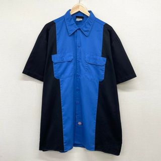 ディッキーズ(Dickies)のUS古着 ディッキーズ Dickies ワークシャツ 半袖 ツートーン サイズ：メンズ XL ビッグサイズ ブルー×ブラック【中古】(シャツ)