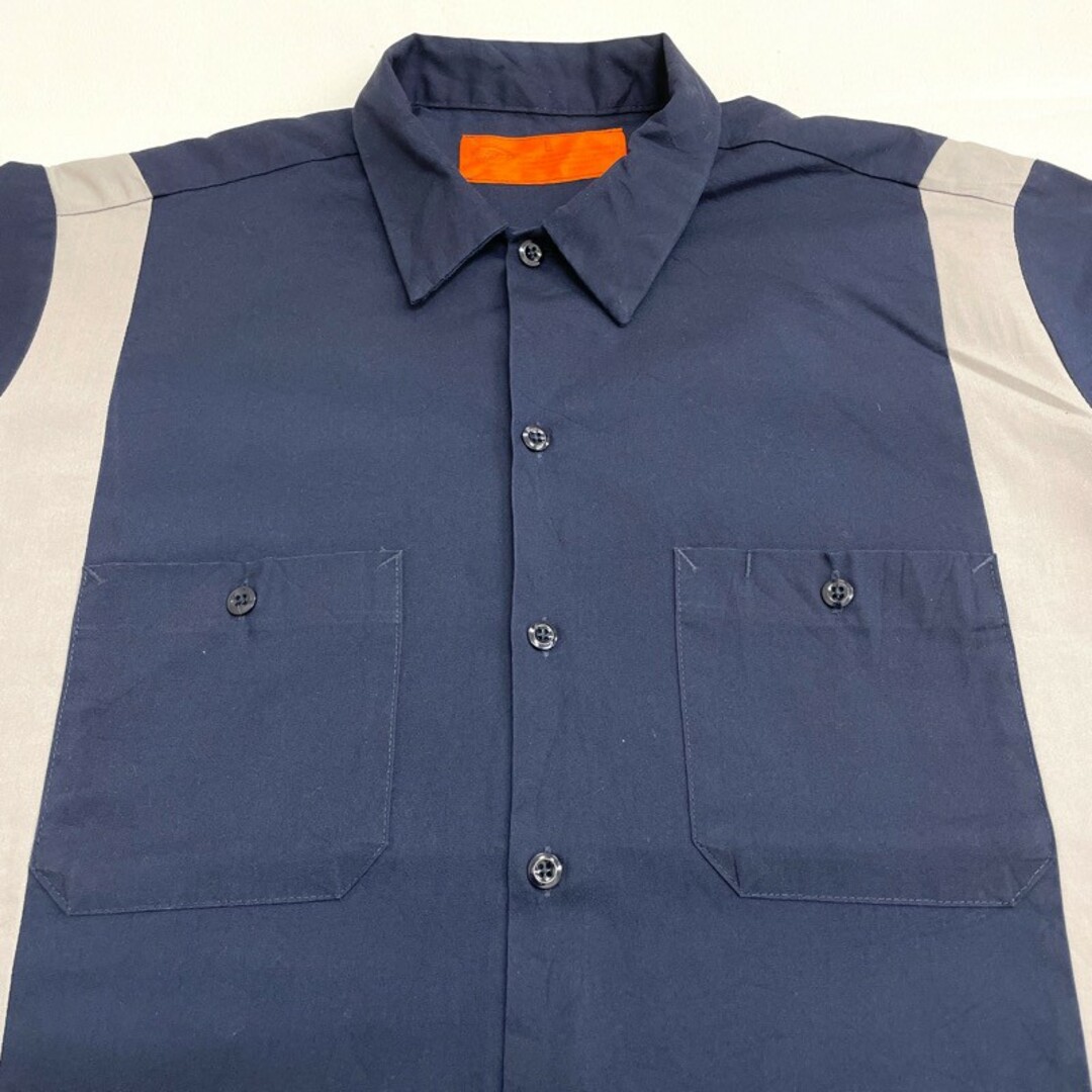 Dickies US古着 ディッキーズ Dickies ワークシャツ 半袖 ツートーン サイズ:メンズ L ネイビー×ライトグレー【中古】の通販 by 古着屋mellowラクマ店|ディッキーズならラクマ