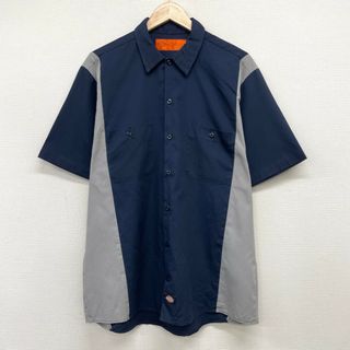 ディッキーズ(Dickies)のUS古着 ディッキーズ Dickies ワークシャツ 半袖 ツートーン サイズ：メンズ L ネイビー×ライトグレー【中古】(シャツ)