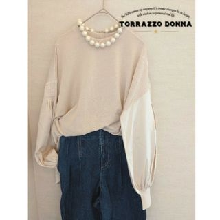 TRAZZO DONNA - 【送料無料レディース】トラッツォドンナ　バルーン袖異素材コンビニット　F