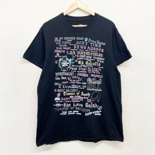 US古着 グラフィック文字 刺繍デザイン Tシャツ 半袖 サイズ：メンズ L ブラック【中古】(Tシャツ/カットソー(半袖/袖なし))