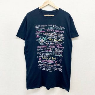 フルーツオブザルーム(FRUIT OF THE LOOM)のUS古着 グラフィック文字 刺繍デザイン Tシャツ 半袖 サイズ：メンズ XL ビッグサイズ ブラック【中古】(Tシャツ/カットソー(半袖/袖なし))