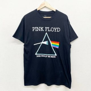 ヘインズ(Hanes)のUS古着 ピンク･フロイド 刺繍デザイン Tシャツ 半袖 Pink Floyd "The Dark Side of the Moon" バンドTシャツ サイズ：メンズ L ブラック【中古】(Tシャツ/カットソー(半袖/袖なし))