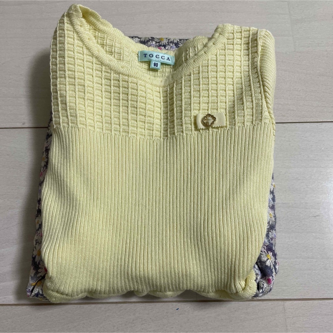 TOCCA(トッカ)のトッカ　TOCCA ワンピース　90 イエロー　ジャガード　フラワー柄 キッズ/ベビー/マタニティのキッズ服女の子用(90cm~)(ワンピース)の商品写真