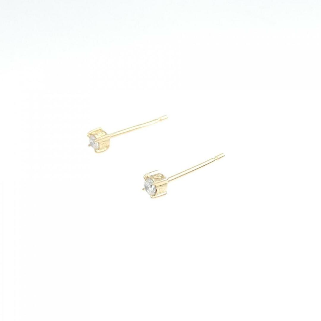 K18YG ソリティア ダイヤモンド ピアス 0.098CT 1