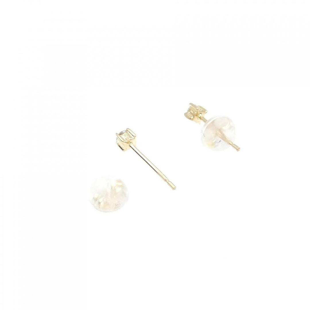 K18YG ソリティア ダイヤモンド ピアス 0.098CT 2