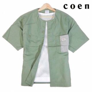 コーエン(coen)の【coen/コーエン】COEN × SMITH'S ノーカラー 半袖シャツ・XL(シャツ)