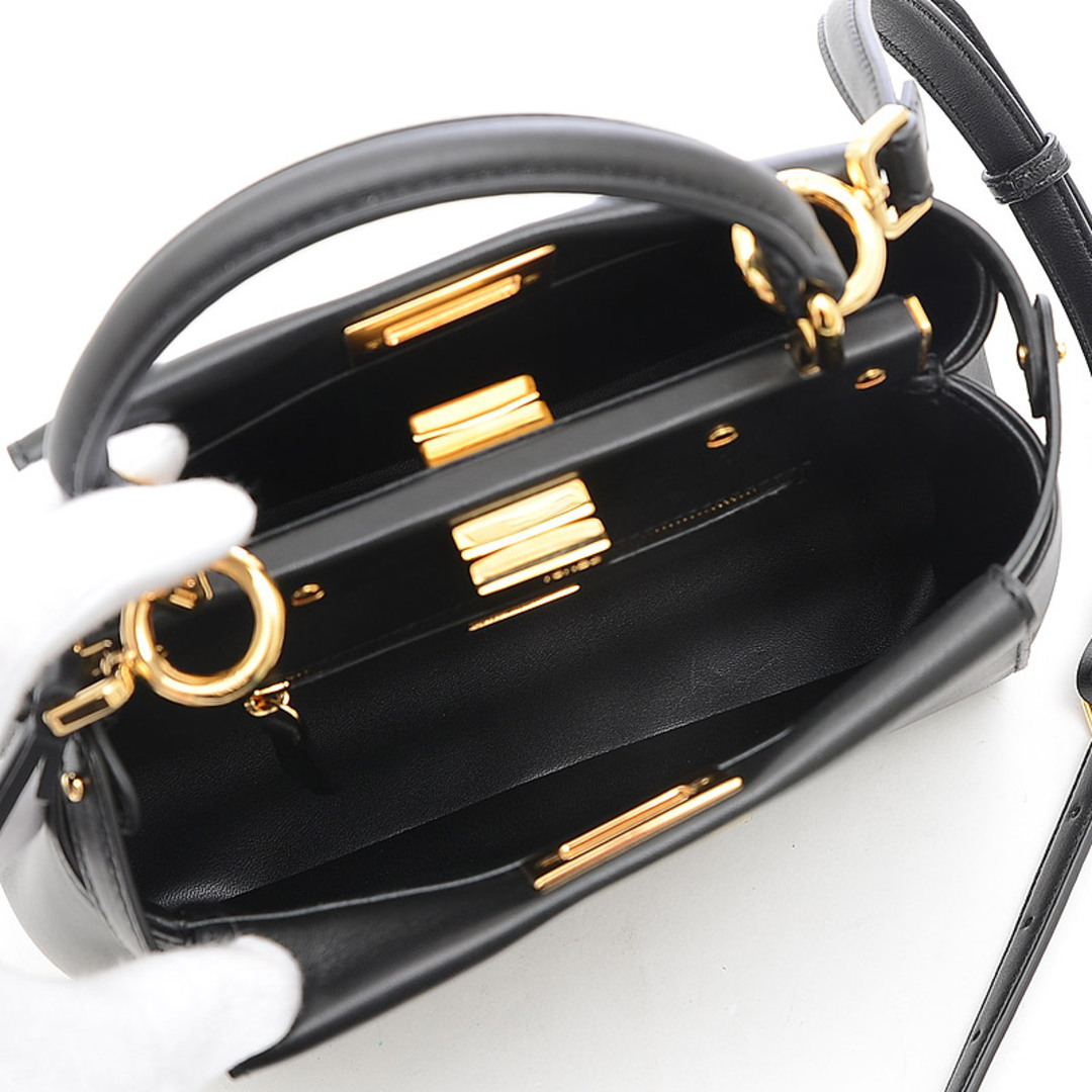 FENDI - フェンディ ピーカブー ミニ 2Wayバッグ レザー ブラック