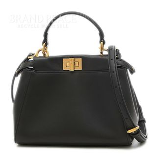 フェンディ(FENDI)のフェンディ ピーカブー ミニ 2Wayバッグ レザー ブラック ゴールド金具 8(ショルダーバッグ)