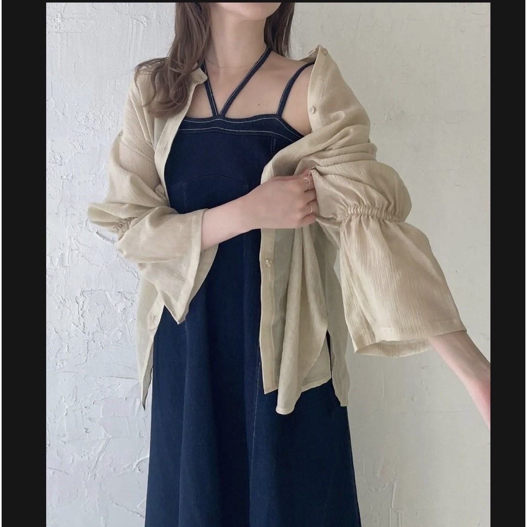 （erme）Volume sleeve sheer shirt レディースのトップス(シャツ/ブラウス(長袖/七分))の商品写真