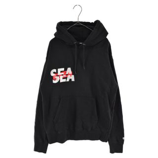 ウィンダンシー(WIND AND SEA)のWIND AND SEA ウィンダンシー ×GOD SELECTION XXX HOODIE ゴッドセレクション フーディー ロゴ刺繍パーカー ブラック WDS-XXX-SP-07(パーカー)