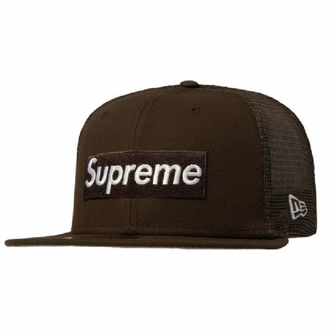 Supreme Box Logo Mesh Back New Era Brown