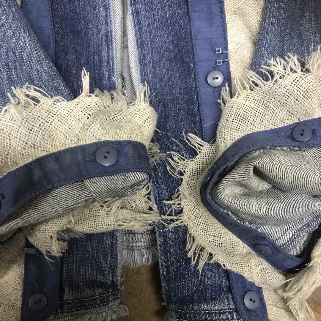 トゥービーシック TO BE CHIC ノーカラーデニムジャケット パール