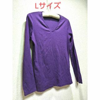 ユニクロ(UNIQLO)の1725x【春秋に最適】ユニクロ 古着 Tシャツ カットソー レディース L(Tシャツ(長袖/七分))