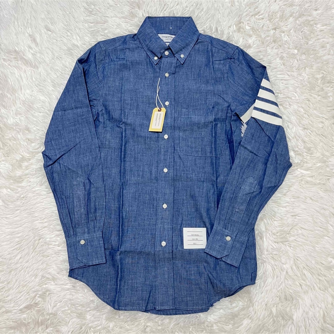 トムブラウン Thom Browne デニム 4bar シャツ ボタン-