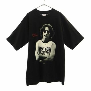 オールスポーツ 90s ジョンレノン プリント 半袖 Tシャツ L ブラック All Sport メンズ   【230814】 メール便可