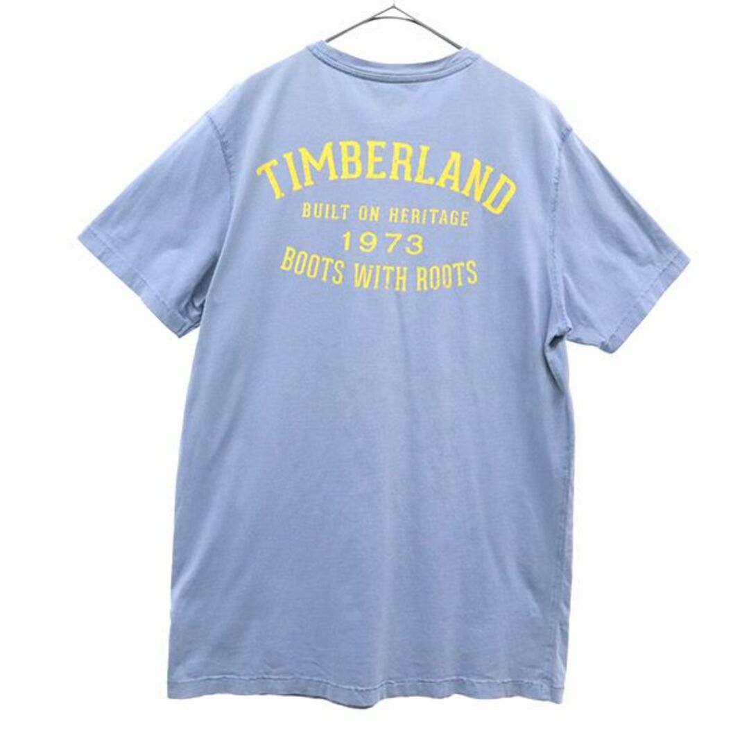 Timberland(ティンバーランド)のティンバーランド プリント 半袖 Tシャツ M ブルー Timberland レギュラーフィット メンズ 【中古】  【230814】 メール便可 メンズのトップス(Tシャツ/カットソー(半袖/袖なし))の商品写真