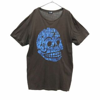 チープマンデー(CHEAP MONDAY)のチープマンデー プリント 半袖 Tシャツ L ブラウン CHEAP MONDAY メンズ 【中古】  【230814】 メール便可(Tシャツ/カットソー(半袖/袖なし))