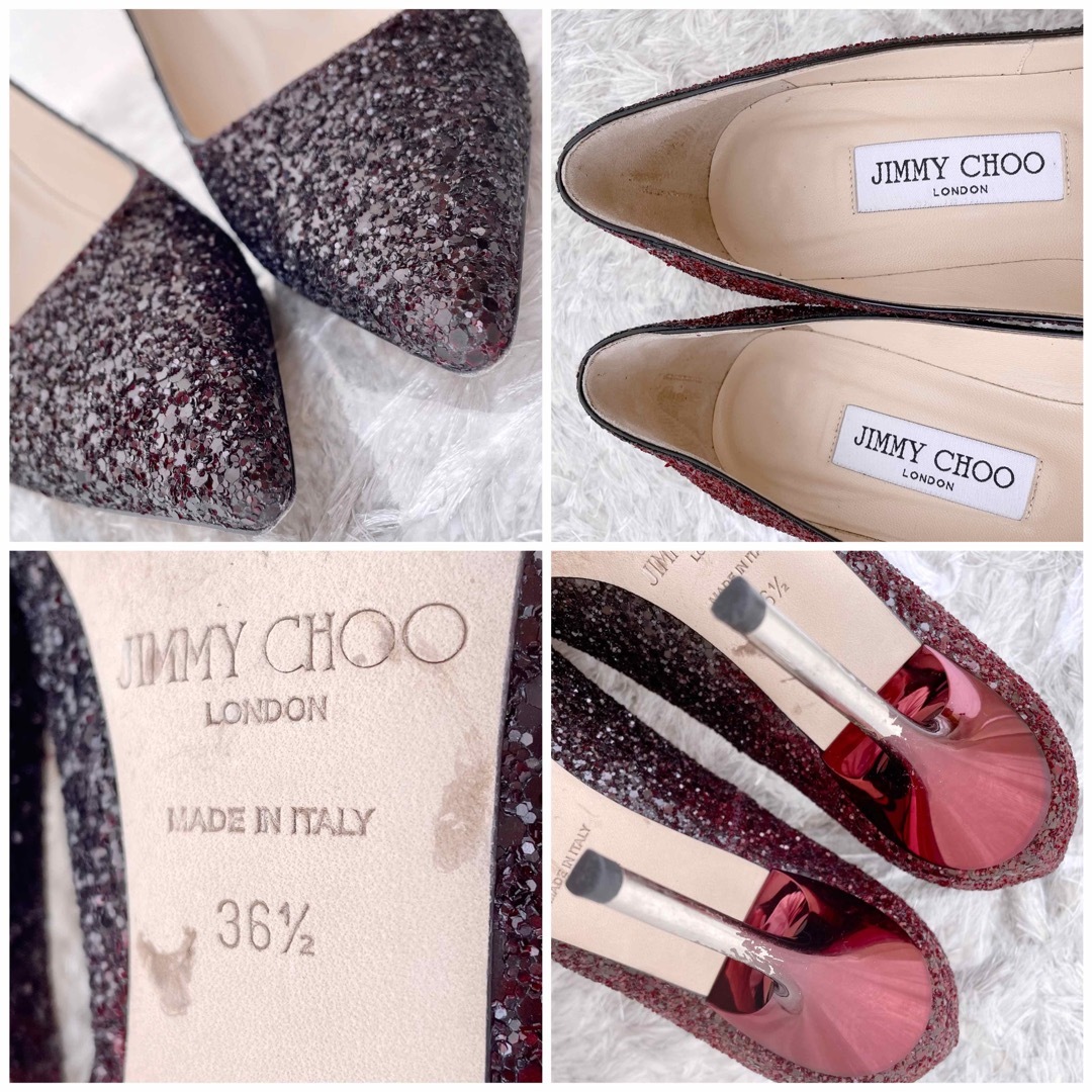 JIMMY CHOO ジミーチュウ パンプス ラメ グリッター 星 フラット-